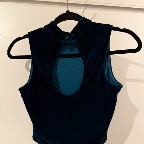 Velvet cropped mock neck top size S - Picture 2 of 2